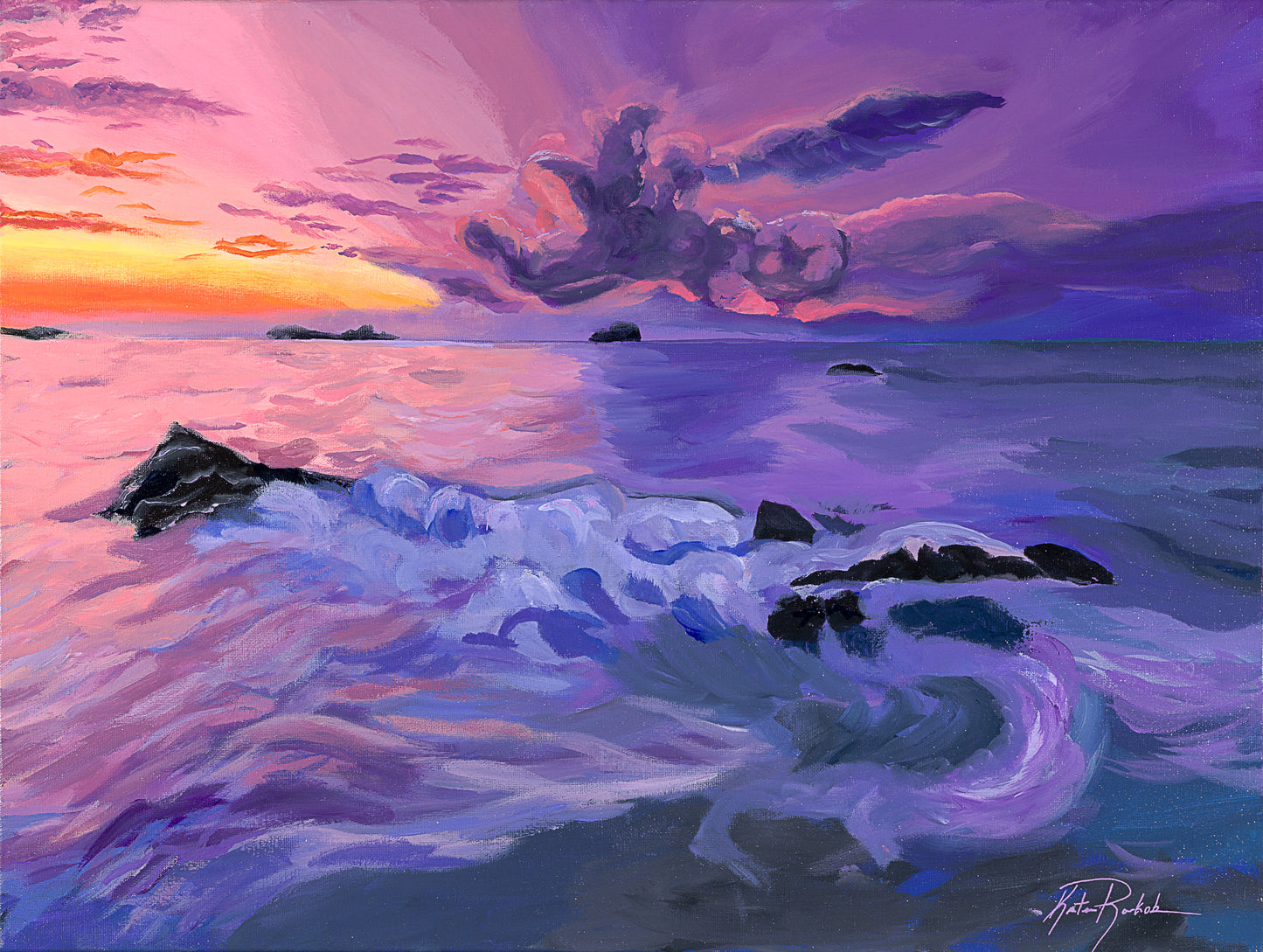"Churning Waters" Original Acrylic Seascape Painting