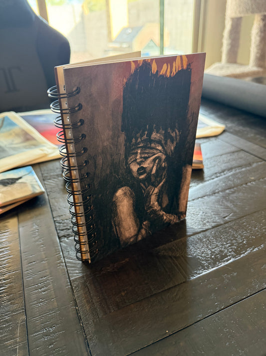 "Need a Light?" Digital Drawing on High Quality Wooden Notebook