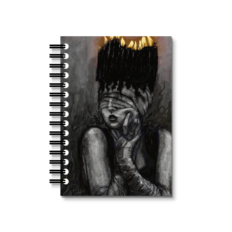"Need a Light?" Digital Drawing on High Quality Wooden Notebook
